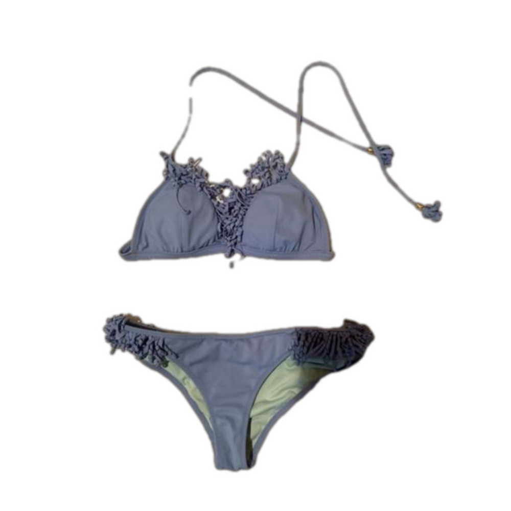 Victoria Secret The Cheeky Light Mauve/Blue Bikini XS